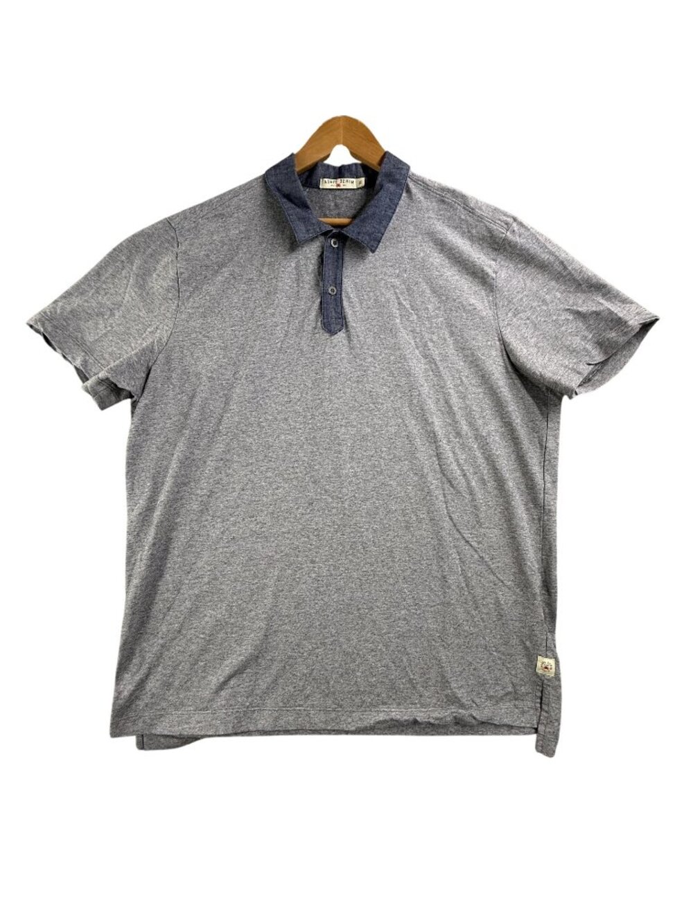 Agave Denim Polo Shirt Mens XL Gray Chambray Collar Cotton Solander Knit USA